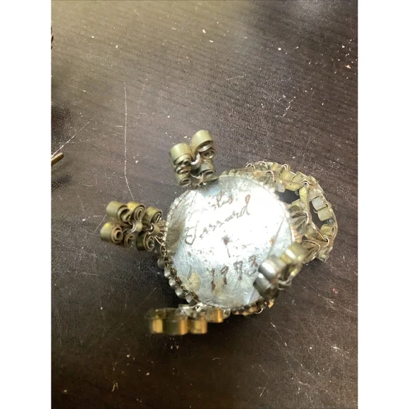 Vintage Tramp Art Filigree Metal Dollhouse Rocking & Straight Leg Chairs & Table - Picture 7 of 12